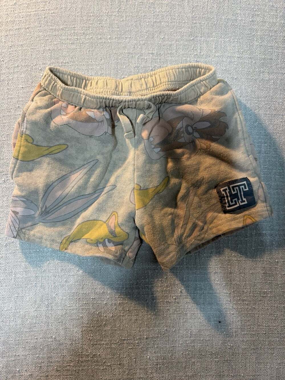 Looney Tunes Kids Khaki All-Over Character Print Terry Sweatshorts Size 5T